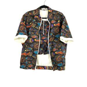 stephen williams 2 pc vintage shorts & jacket casual beach pool womens mens unis